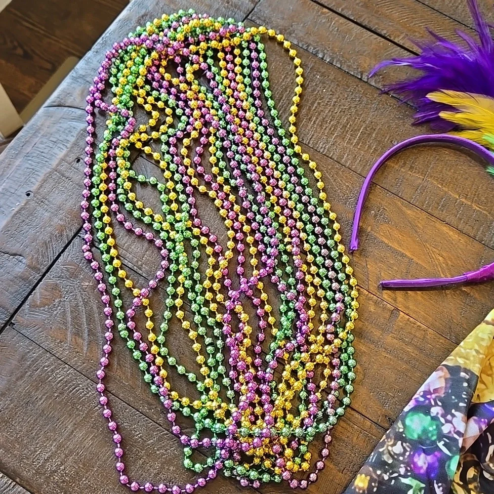 Mardigras Party Tops, Beads, Headband